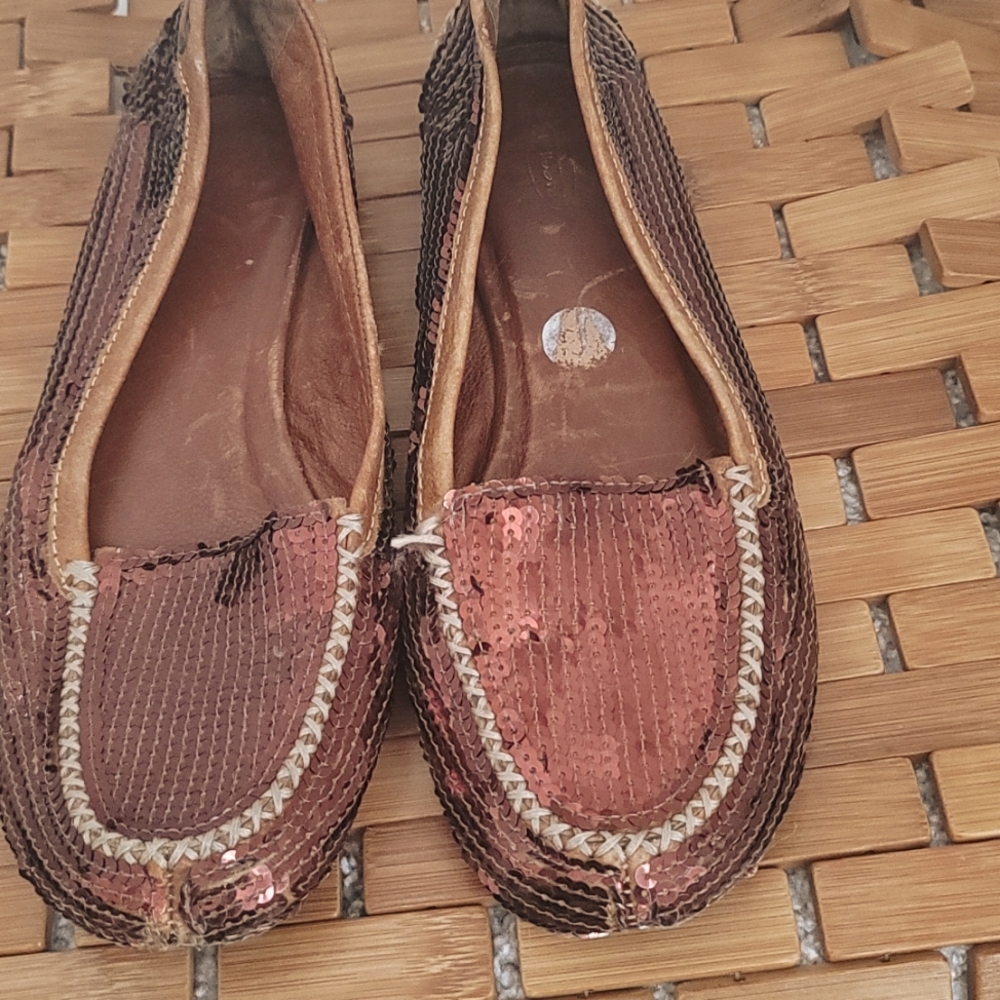 Talbots Sequin Attached Upper Leather Sole Loafer